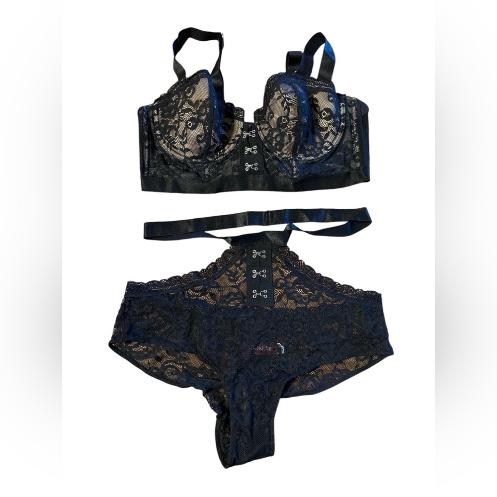 Adore Me Black Lace Bra Set